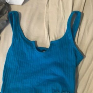 Blue cropped tank top